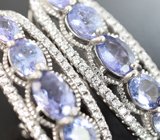 Превосходные серебряные серьги с танзанитами