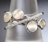 Кольцо с лунным камнем 2,55 карата и бриллиантами