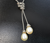 Серебряный комплект с жемчугом и марказитами Серебро 925