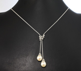 Серебряный комплект с жемчугом и марказитами Серебро 925