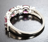 Оригинальное серебряное кольцо с родолитами Серебро 925