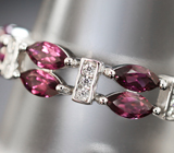 Оригинальное серебряное кольцо с родолитами Серебро 925