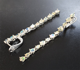 Элегантное серебряные серьги с кристаллическими эфиопскими опалами Серебро 925