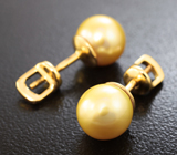 Золотые серьги с золотистым морским жемчугом 7,09 карата Золото