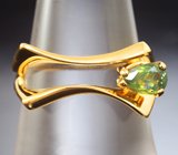 Золотое кольцо с уральским александритом высокой чистоты 0,68 карата
