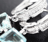 Чудесные серебряные серьги с голубыми топазами Серебро 925