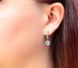 Чудесные серебряные серьги с голубыми топазами Серебро 925