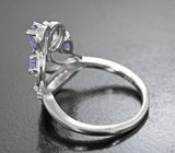 Изысканное cеребряное кольцо с танзанитами