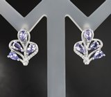 Изысканные серебряные серьги с танзанитами