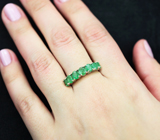 Серебряное кольцо с изумрудами Серебро 925