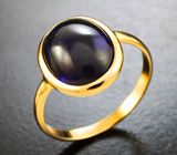 Золотое кольцо с крупным насыщенным синим сапфиром 8,05 карата Золото