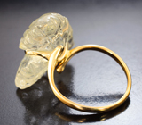 Золотое кольцо с резным рутиловым кварцем 21,4 карата Золото