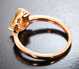 Изящное серебряное кольцо с цитрином и черными шпинелями Серебро 925