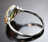 Серебряное кольцо с кристалическим эфиопским опалом 2,46 карата и сапфирами Серебро 925