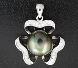 Серебряный комплект с цветным жемчугом Серебро 925