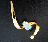 Золотой кулон с параиба турмалином 0,56 карата и бриллиантом Золото