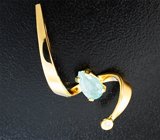 Золотой кулон с параиба турмалином 0,56 карата и бриллиантом