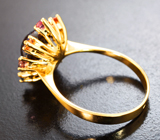 Золотое кольцо c неповторимым австралийским болдер опалом 2,51 карата и самоцветами Золото