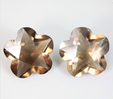 Чистейшая пара резного дымчатого кварца 17,82 карата 