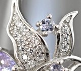 Изысканное серебряное кольцо с танзанитами