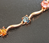 Прелестный серебряный браслет с разноцветными турмалинами