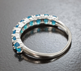 Великолепное серебряное кольцо с «неоновыми» апатитами Серебро 925