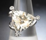 Кольцо с пастельно-желтым бериллом 7,89 карата и бриллиантами