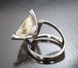 Кольцо с пастельно-желтым бериллом 7,89 карата и бриллиантами