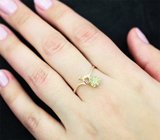 Золотое кольцо с редким желтовато-зеленым хризобериллом 0,92 карата
