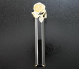 Стильный золотой кулон с крупным ограненным шерлом глубокого черного цвета 20,96 карата