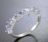 Элегантное серебряное кольцо с танзанитами