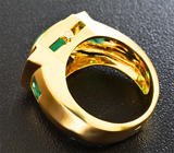 Кольцо с уральскими изумрудами 4,1 карата и бриллиантами
