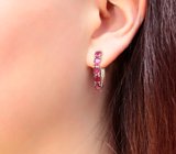 Элегантные серебряные серьги с рубинами Серебро 925