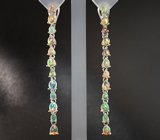 Великолепные серебряные серьги с кристаллическими эфиопскими опалами