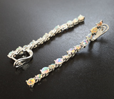 Великолепные серебряные серьги с кристаллическими эфиопскими опалами