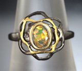 Серебряное кольцо с ограненным эфиопским опалом Серебро 925