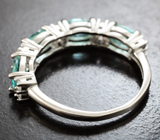 Замечательное серебряное кольцо с голубыми апатитами