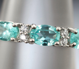 Замечательное серебряное кольцо с голубыми апатитами