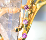 Роскошное золотое коктейльное кольцо с морганитом авторской огранки 38,89 карата, розовыми сапфирами и бриллиантами Золото