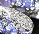Изысканные серебряные серьги с таназнитами Серебро 925