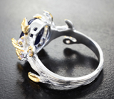 Серебряное кольцо с насыщенно-синим сапфиром 3,98 карата