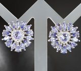 Серебряные серьги с танзанитами Серебро 925