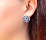 Серебряные серьги с танзанитами Серебро 925