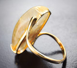 Золотое кольцо с крупным рутиловым кварцем 17,21 карата Золото