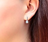 Изящные серебряные серьги с голубыми топазами Серебро 925