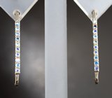 Стильные серебряные серьги с ограненными эфиопскими опалами