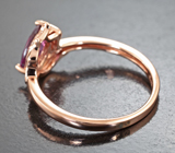 Чудесное серебряное кольцо с родолитом и черными шпинелями