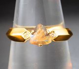 Золотое кольцо с уральским александритом редкой огранки 0,76 карата и бриллиантами