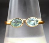 Золотое кольцо с индиголитом и параиба турмалинами 1,07 карата