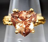 Золотое кольцо с орегонским солнечным камнем 3,96 карата! Редкая огранка
